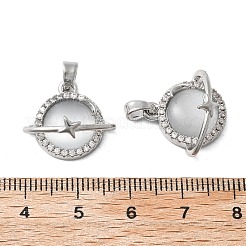 Kubisch Zirkonia aus Messing mit Mikropavé und Glasanhängern&nbsp;KK-Z103-01P