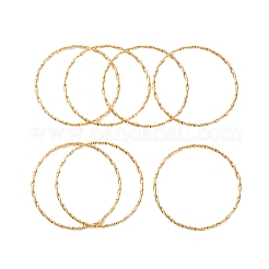 7 pz set di bracciali con anello strutturato in acciaio inossidabile 304 con placcatura sotto vuoto in PVD per donna&nbsp;BJEW-A011-13B-G