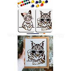 2 pièces 2 styles pour animaux de compagnie évider dessin pochoirs de peinture&nbsp;DIY-MA0005-93B