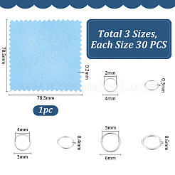 3 estilos 925 anillos de salto abiertos de plata esterlina&nbsp;STER-UN0001-22B