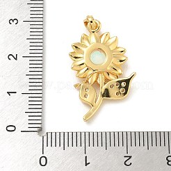 Pendentifs en laiton micro pavé de zircones cubiques avec résine&nbsp;KK-G517-05G-01