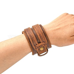 Leder Wickel Snap Armbänder&nbsp;BJEW-FF0007-027B