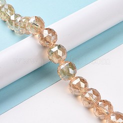 Chapelets de perles en verre électroplaqué&nbsp;EGLA-J140-FR03-16mm