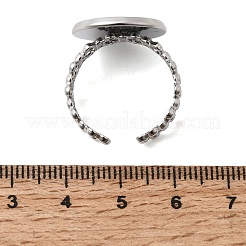 Composants de bague manchette en acier inoxydable 304 à motif floral creux&nbsp;STAS-P454-03E-P