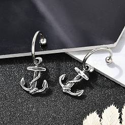 Boucles d'oreilles créoles pendantes en acier inoxydable chirurgical 316 pour femmes&nbsp;EJEW-G416-43AS