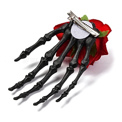 Skelett mit Rosenblüten-Haarspangen aus Kunststoff&nbsp;PHAR-M015-01C