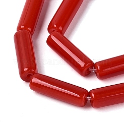 Chapelets de perles en verre opaque de couleur unie&nbsp;X-GLAA-N070-01A-C01