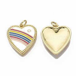 Pendentifs d'émail en laiton &nbsp;KK-T061-001-NF