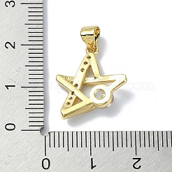 Pendenti con micro pavé di zirconi cubici con placcatura in vero ottone placcato oro 18k&nbsp;KK-B084-10G