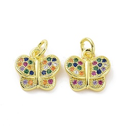 Messing Mikropflaster bunte Zirkonia Charms&nbsp;KK-E068-VF092