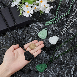 4 Stück 4 Farben Harz Imitation Edelstein Maitreya Buddha Anhänger Halsketten Set&nbsp;NJEW-FI0001-07
