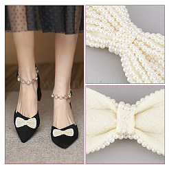 4 x Schuhschmuck aus Stoff mit Schleife.&nbsp;FIND-NB0003-24