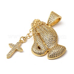 Messing micro pave klare zirkonia anhänger&nbsp;KK-H267-059A-G