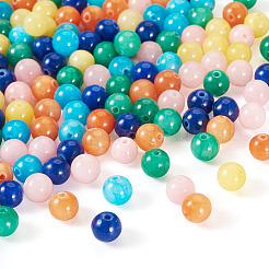 96 Stück 6 Farben natürliche Mashan Jade runde Perlen&nbsp;G-TA0002-36