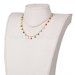Latón pendiente de los collares del esmalte&nbsp;NJEW-JN03225