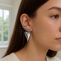 2 par de pendientes de botón de corazón de aleación de 2 colores&nbsp;EJEW-GO0001-24