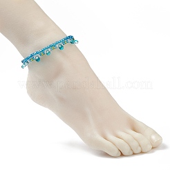Set di cavigliere elasticizzate con perline di semi di vetro&nbsp;AJEW-AN00522