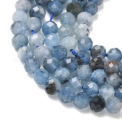 Natürliche teufelsblaue Aquamarin-Perlenstränge&nbsp;G-P629-A02-03