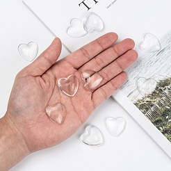 Transparentem Glas Herz Cabochons&nbsp;GGLA-R021-25mm