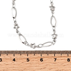 304 Edelstahl Stern Gliederkette Halsketten für Damen&nbsp;NJEW-A046-02A-P