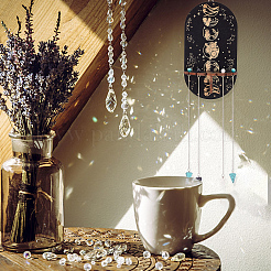 An der Wand befestigtes kleines Kristallregal aus Holz&nbsp;ODIS-WH0026-10D