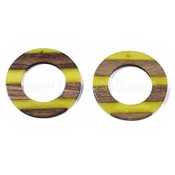 Pendentifs en bois de résine et de noyer&nbsp;X-RESI-R428-02B