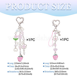 2 pz 2 stili decorazioni pendenti in vetro soffiato e acrilico&nbsp;HJEW-TA0001-36