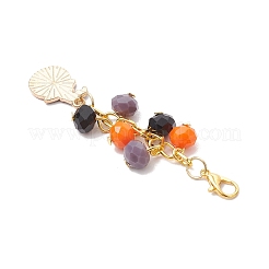 8 ciondolo decorativo in vetro e lega smaltata per Halloween&nbsp;HJEW-JM03686