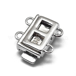 Anlaufgeschützte rhodinierte 925 Sterling Silber Kastenverschlüsse&nbsp;STER-L057-016P