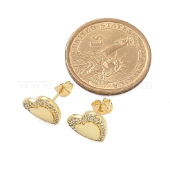 Ohrstecker aus Messing mit Mikropavé und klaren kubischen Zirkonia für Damen&nbsp;LS-EJEW-U034-02G-02