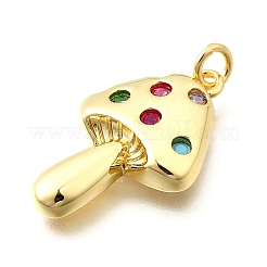 Pendentifs avec zircon cubiques à micro-pavés en laiton&nbsp;X-KK-F896-03G