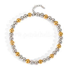 Colliers européens à perles rondes en acier inoxydable 304 argenté de 8 mm pour femmes&nbsp;OD8849-3