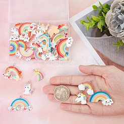 36pcs 18 Arten undurchsichtige Harzanhänger&nbsp;RESI-SC0002-40