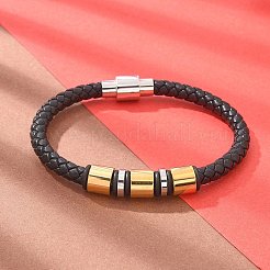 Braccialetti con cordoncino di cuoio intrecciato in microfibra&nbsp;BJEW-Q010-02A