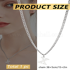 Collier avec pendentif lettre en acier inoxydable 304&nbsp;NJEW-LP0001-33X-P
