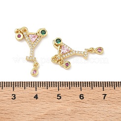 Pendentifs avec zircon cubiques à micro-pavés en laiton&nbsp;KK-C252-12G