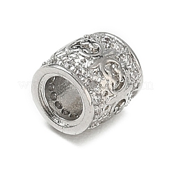 Placage en rack laiton micro pavé clair perles européennes de zircone cubique&nbsp;KK-L215-301P