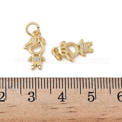 Pendentifs avec zircon cubiques à micro-pavés en laiton&nbsp;KK-L243-12G-02