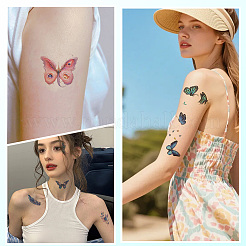 10 Blatt 10 Farben Schmetterlingsmuster Glitzer Body Art Tattoos&nbsp;AJEW-SP0002-80