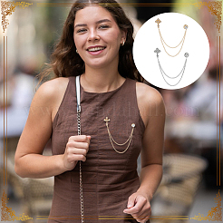 4 Stück 2 Farben Legierung Strass hängende Kette Brosche&nbsp;JEWB-FG0001-65