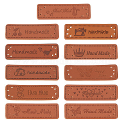 20 étiquette rectangulaire en similicuir&nbsp;FIND-TA0008-52
