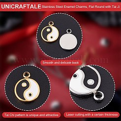 12 stücke 2 farben mode 304 edelstahl emaille charms&nbsp;STAS-UN0035-98