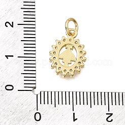 Breloques en laiton serties de micro-pavés de zircone cubique transparente à caractère religieux&nbsp;CU-CBAE7DF-10G-05