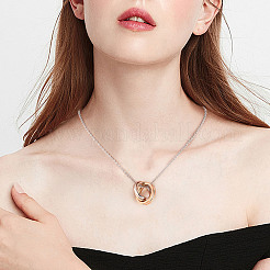 Collar con colgante entrelazado de 3 círculo para mujer&nbsp;JN1012A