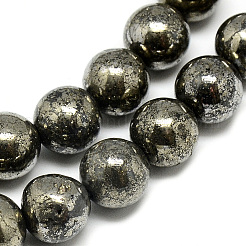 Natürliche Pyrit Perlen Stränge&nbsp;G-S265-03-8mm