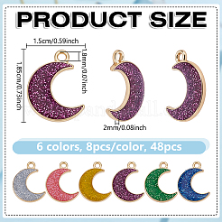 48pcs 6 pendentifs en alliage de couleurs&nbsp;FIND-GA0008-21