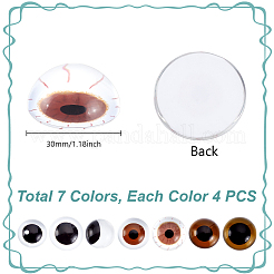 28 Stück 7 Farben Glas Handwerk Puppenauge&nbsp;DIY-GA0002-85