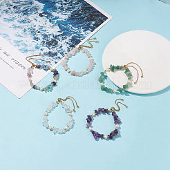 Schieberarmband aus natürlichen Edelsteinsplittern und Perlen für Damen&nbsp;BJEW-JB08334