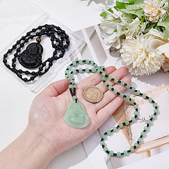 2 Stück 2 Farben Harz Imitation Edelstein Maitreya Buddha Anhänger Halskette&nbsp;NJEW-UN0001-58B