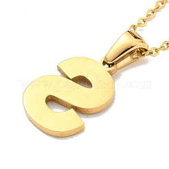 Colliers avec pendentifs en acier inoxydable 304 avec initiales plaquées ionique (IP)&nbsp;NJEW-M199-01G-S